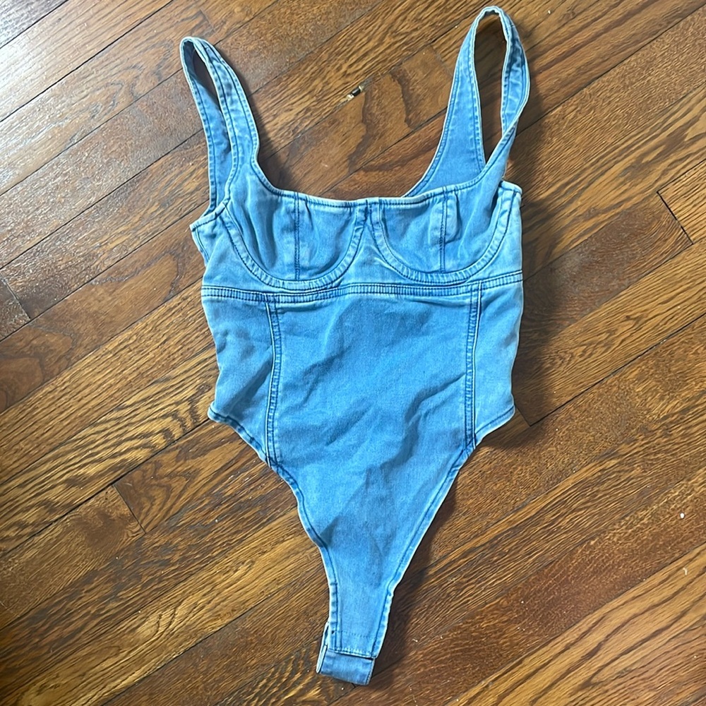 DIESEL D-Gellert Track Denim Corset Bodysuit